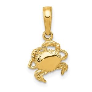 Million Charms 10k Yellow Gold Crab Necklace Charm Pendant
